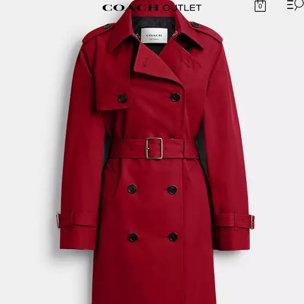 Coach Red Trench Coat